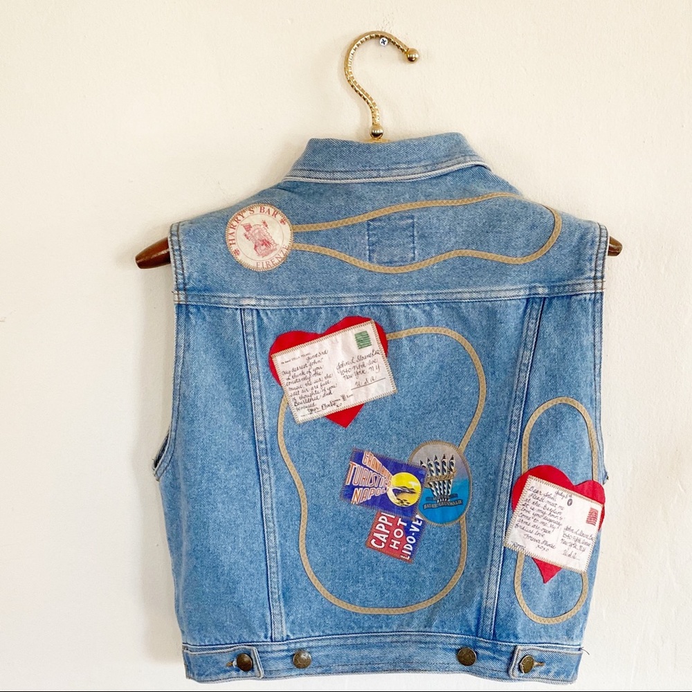 Denim love letter vest
